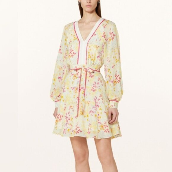 NWT Reiss Molly Floral Puff Long Sleeve Mini Dress - Picture 1 of 13